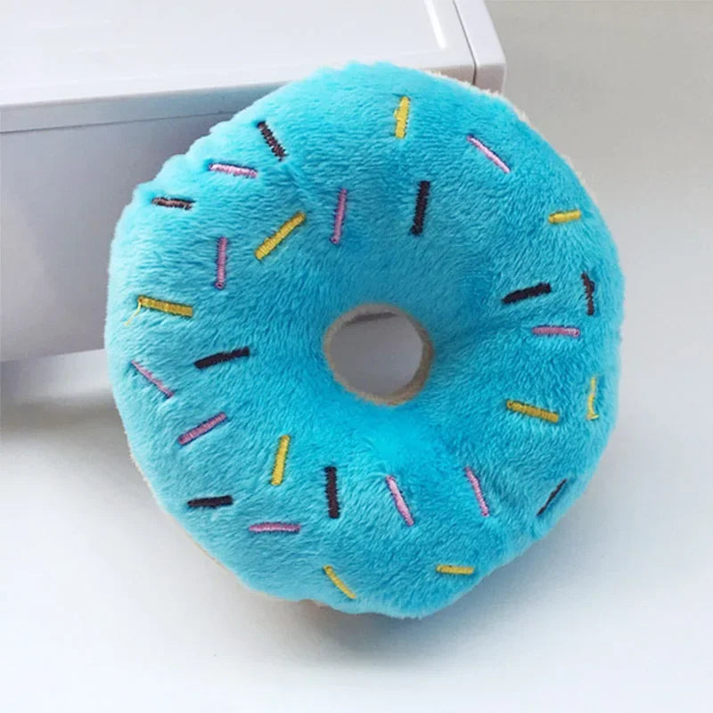 Weiche Hunde-Donuts aus Plüsch, Hundespielzeug für Hunde, Kauspielzeug, süßes Welpen-Quietschspielzeug, lustiges Welpen-Interaktionsspielzeug für kleine und mittelgroße Hunde